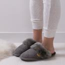 Ladies Duchess Sheepskin Slipper Grey Animal Extra Image 5 Preview